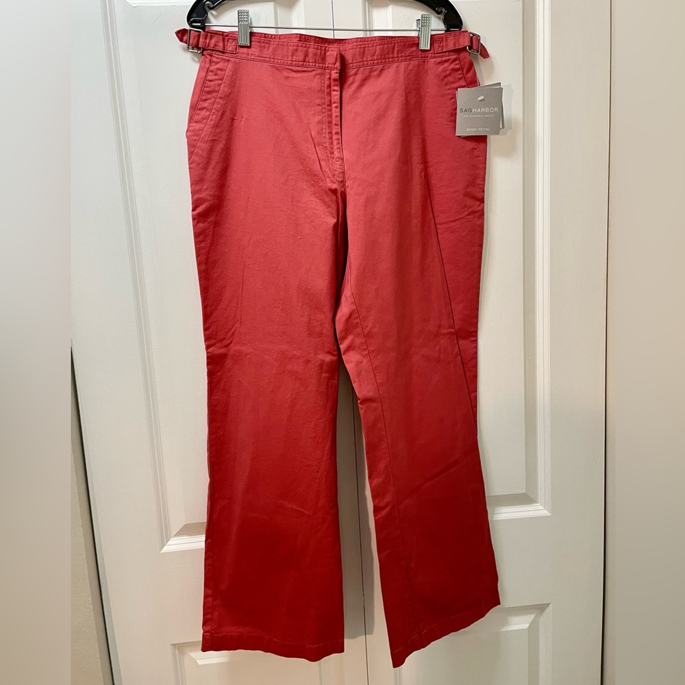 NWT Sag Harbor 12p women’s pants henna red, wide leg, sport casual petite